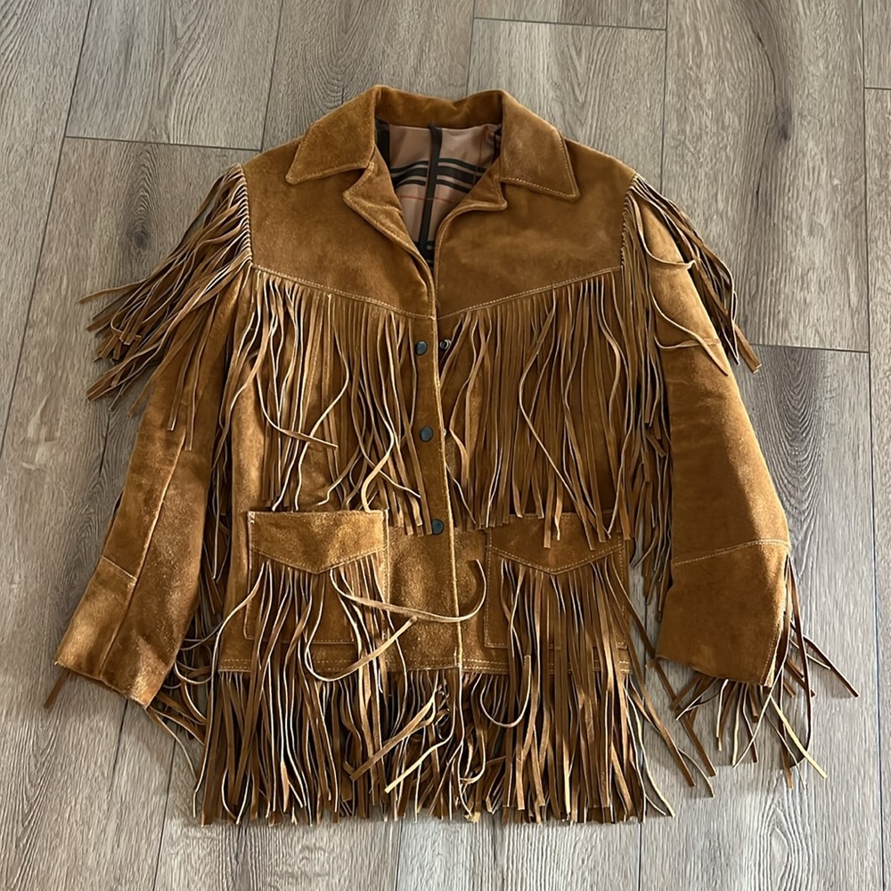 Vintage Leather Fringe Coat